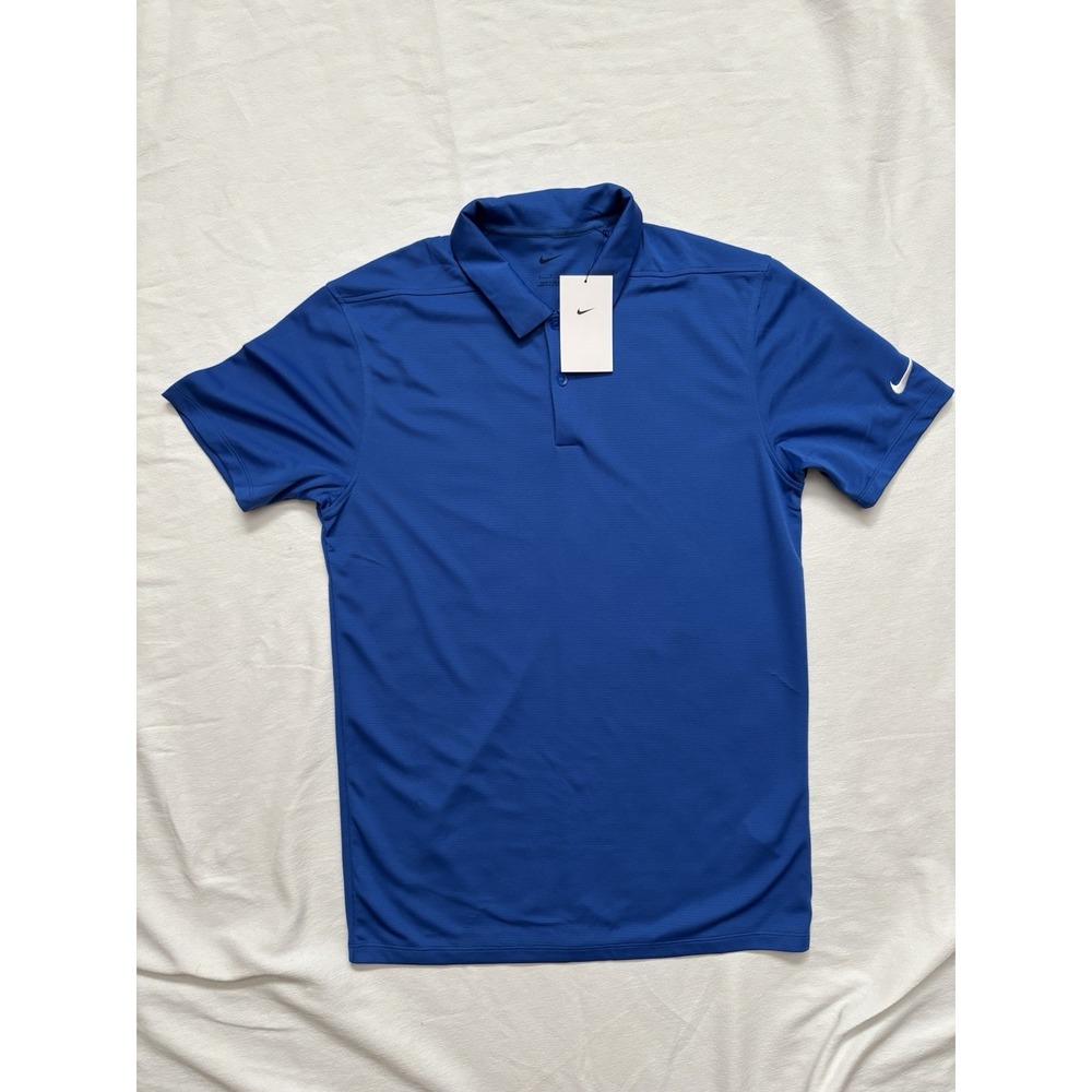 NEW Nike Polo Shirt BV6042-480 Nike Blue Shirt Embroidered Swoosh Men's Small